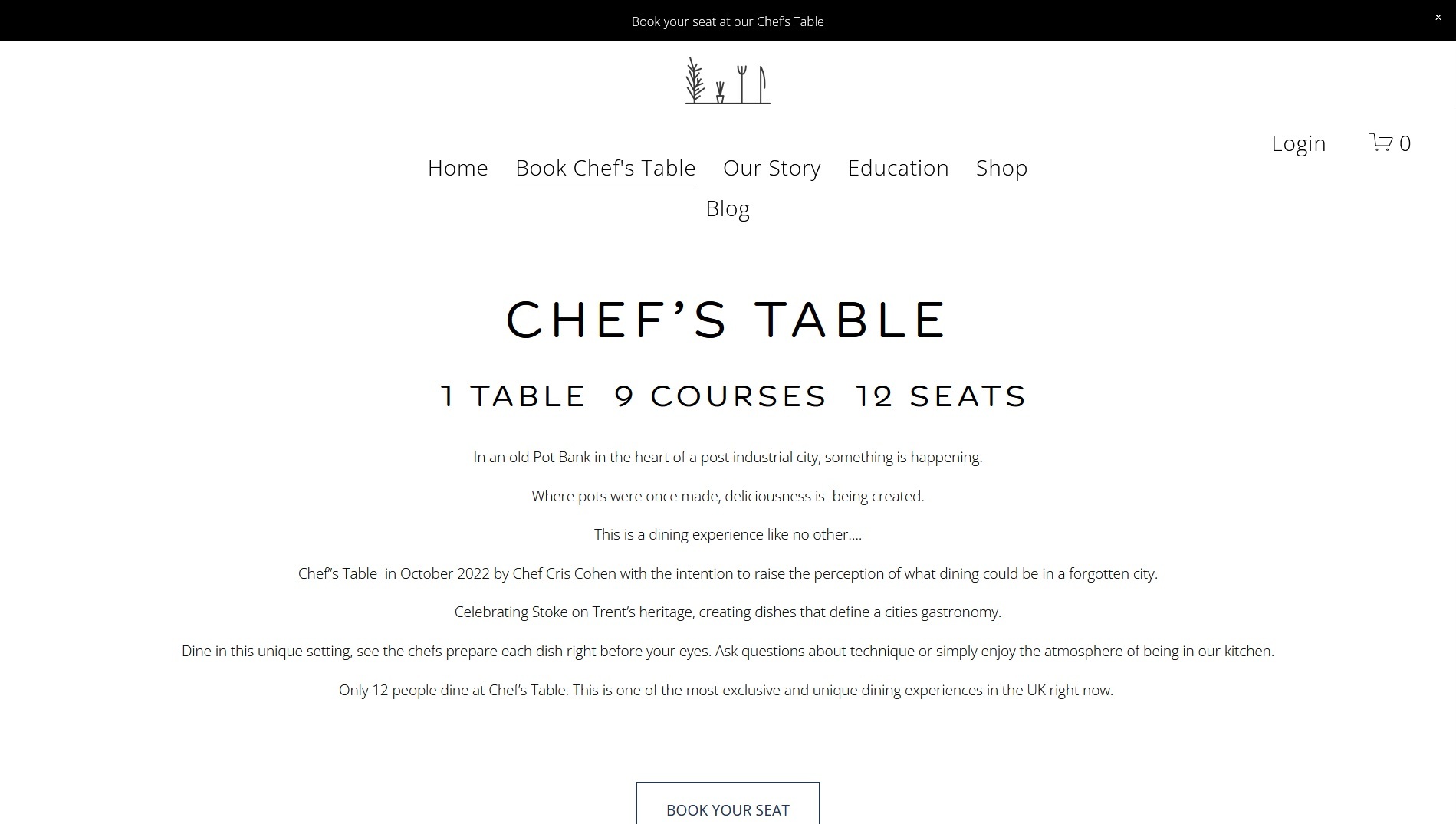image of the Chef’s Table website