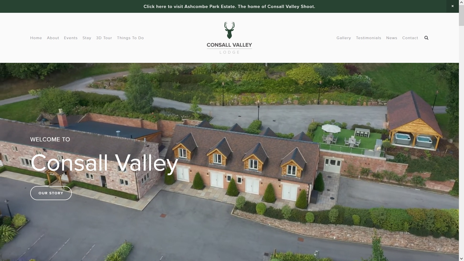 image of the Consall Valley Lodge website
